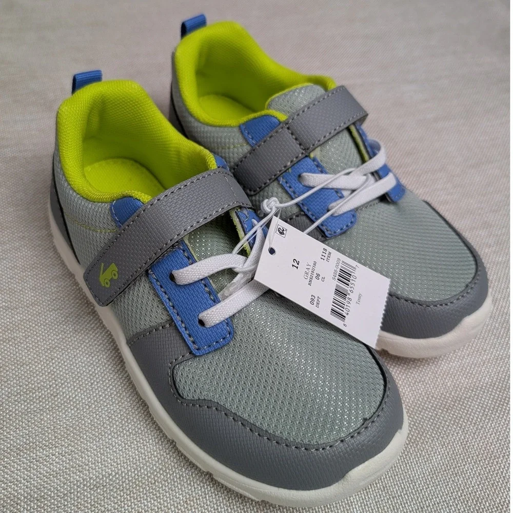 See Kai Run Basics Tenny Sneakers Kids Size 12 Gray NWT Mesh Hook-and-Loop Sport